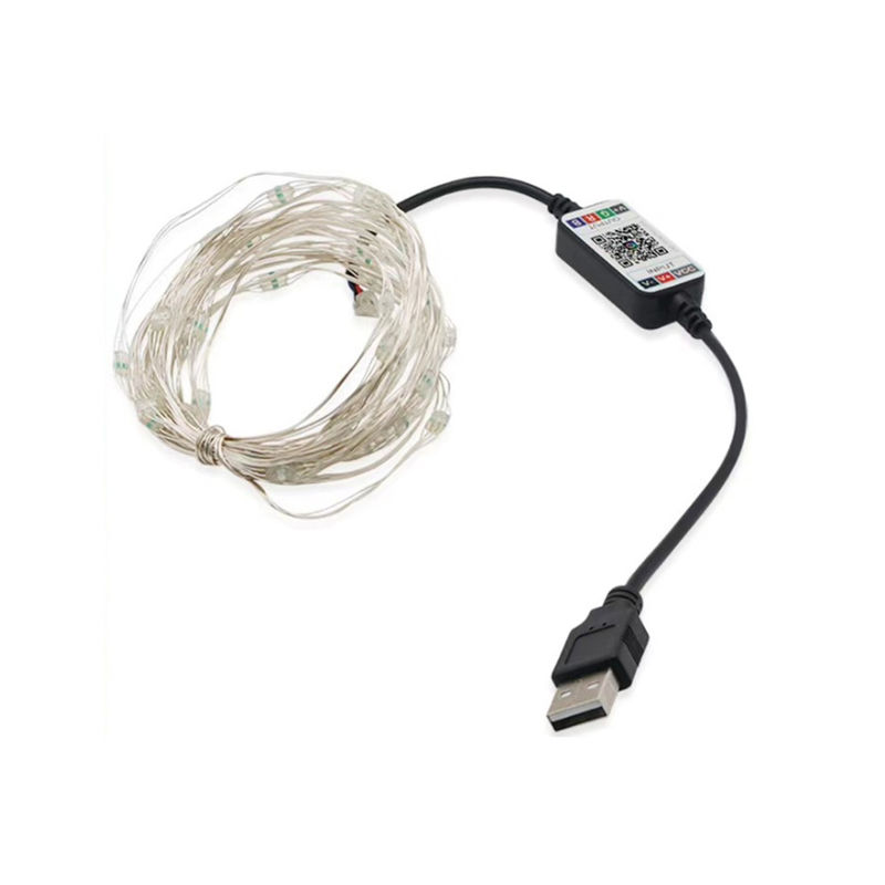 Câblage cuivre décoratif solaire futé du contrôle LED d'APPLI des lumières RVB WIFI de synchronisation imperméable