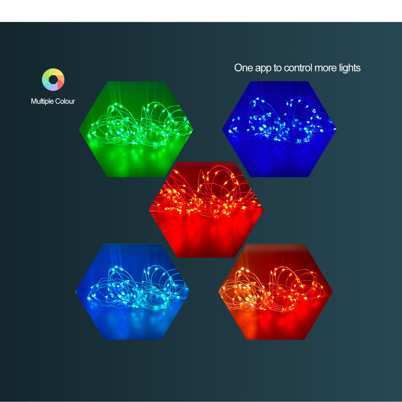 Câblage cuivre décoratif solaire futé du contrôle LED d'APPLI des lumières RVB WIFI de synchronisation imperméable