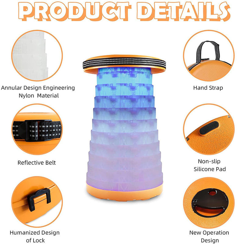 Tabouret se pliant télescopique extérieur avec le pliage portatif coloré léger