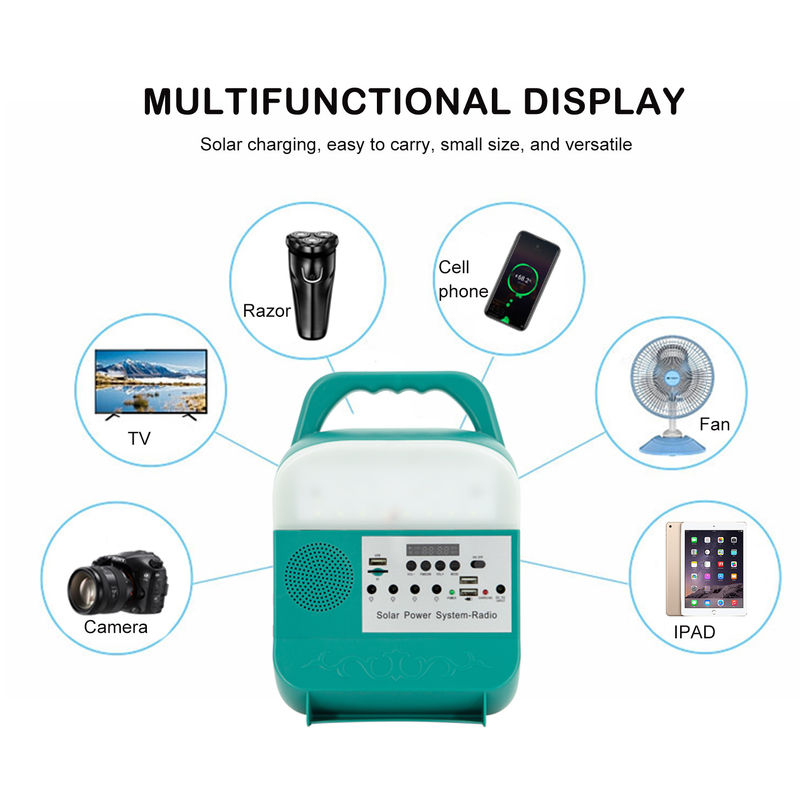Système énergétique de Mini Portable Solar Home Lighting Mp3 pour l'alliage d'aluminium extérieur