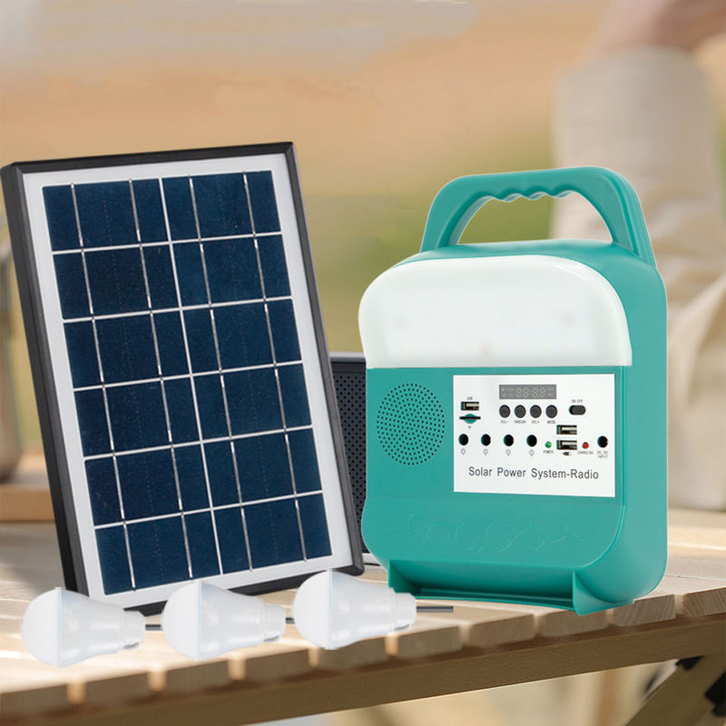 Système léger à la maison solaire portatif extérieur Kit Mini Power Led Charging Monocrystalline