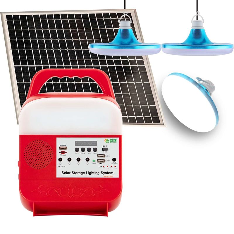 Le système énergétique solaire à la maison d'allumage de C.C 12v Mini Portable 25w lève la maison portative Mp3