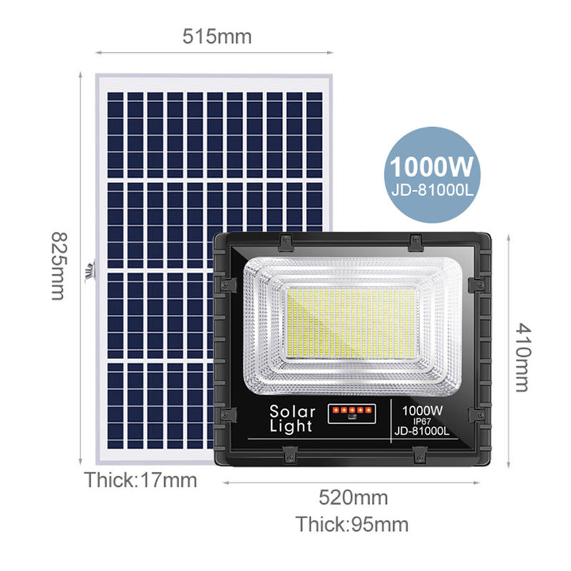 La lampe extérieure Ip65 à distance 100w imperméable 500w d'inondation d'ODM 300W d'énergie solaire de lumière a mené