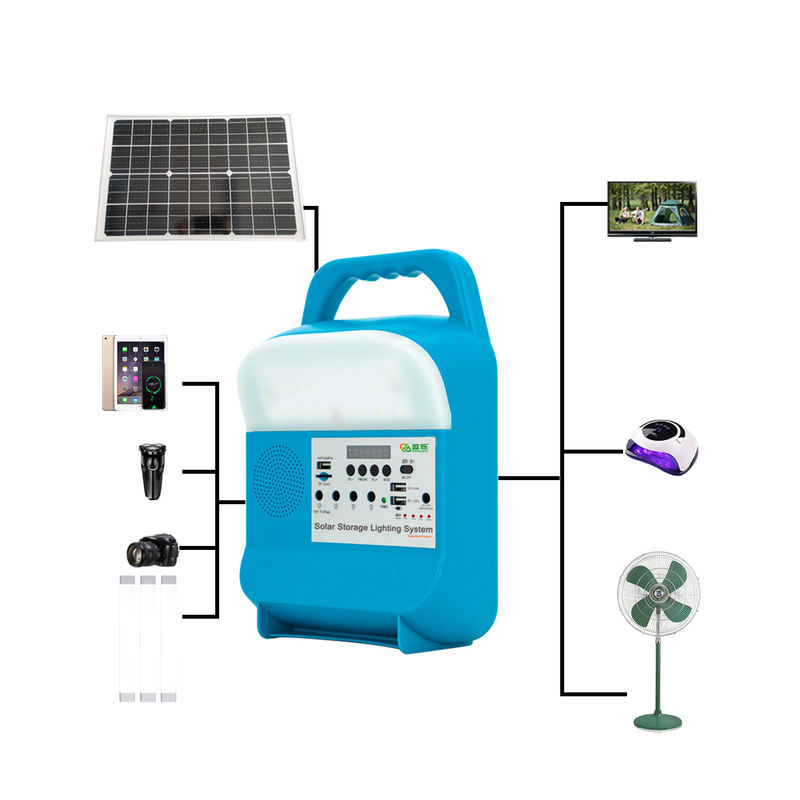 Système énergétique à la maison campant de stockage de radio solaire portative de Kit With Panel Charger Light