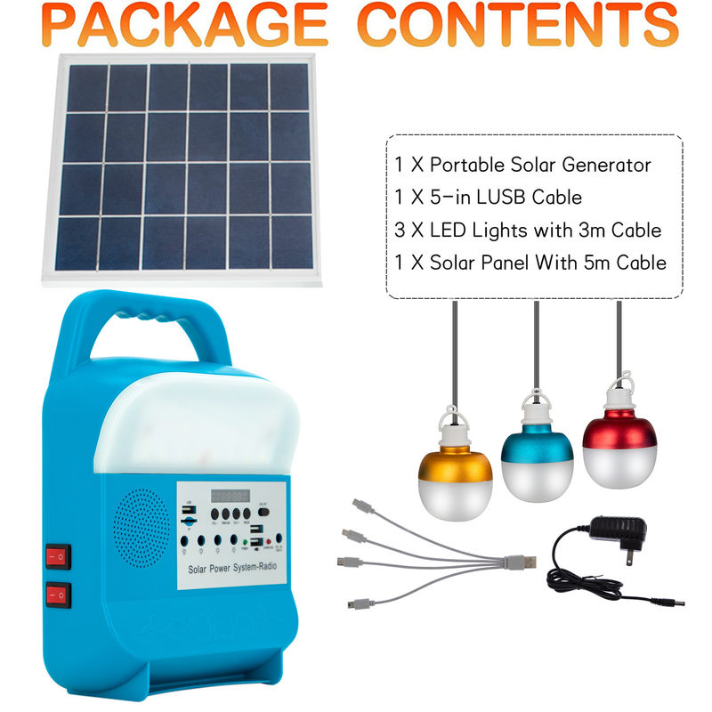 Ampoule actionnée par panneau chargée par lampe solaire portative de secours d'énergie de lumière de jardin de camping de LED