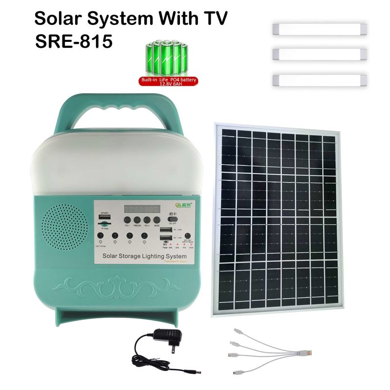 SRE-815 Lampes solaires d'urgence avec 10 heures de travail Plaque solaire pour l'électricité domestique