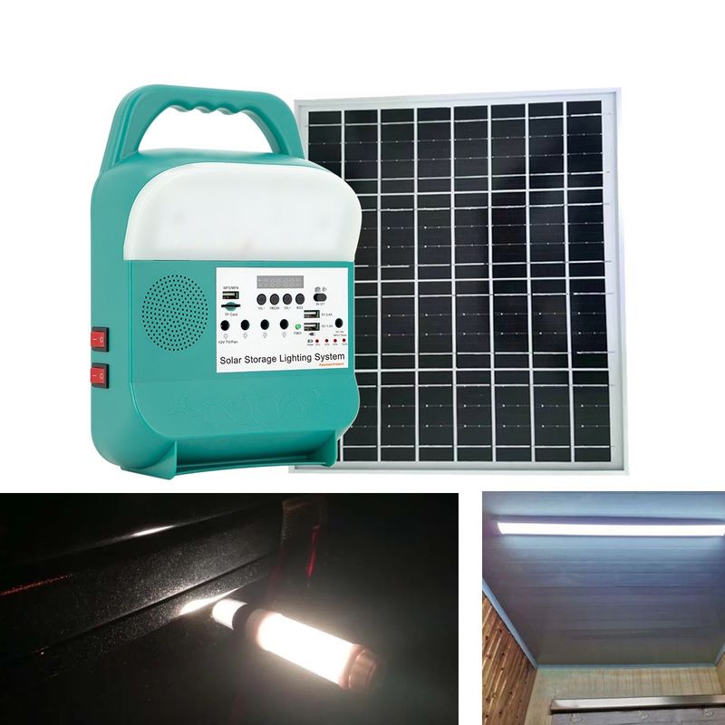 La LED actionnée solaire portative extérieure allume le petit système d'éclairage de stockage de l'énergie 16W