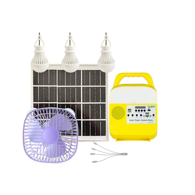 Système de allumage actionné solaire Kit For Home Use de radios de Mini Portable Solar Charging Station avec la fan