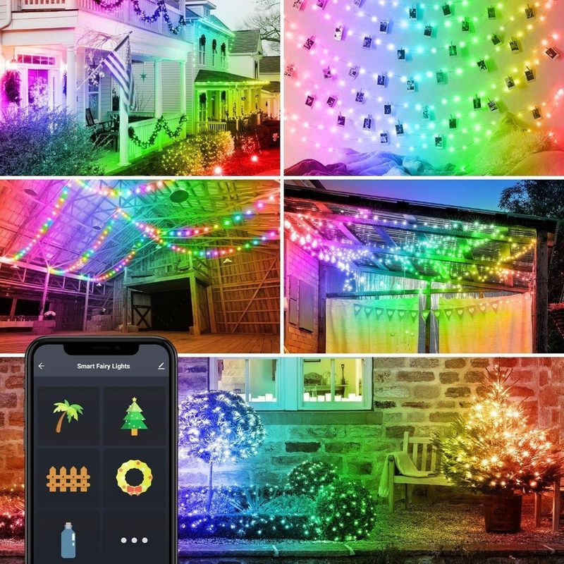 Lumières colorées décoratives solaires du globe 10m des lumières 5m de Bluetooth WiFi