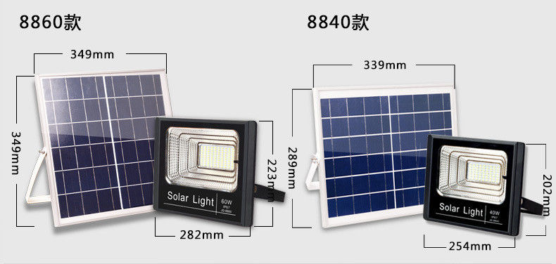 économie d'énergie blanche fraîche d'inondation de 100W Jd-8840 du jardin solaire 8PCS LED de lumière solaire