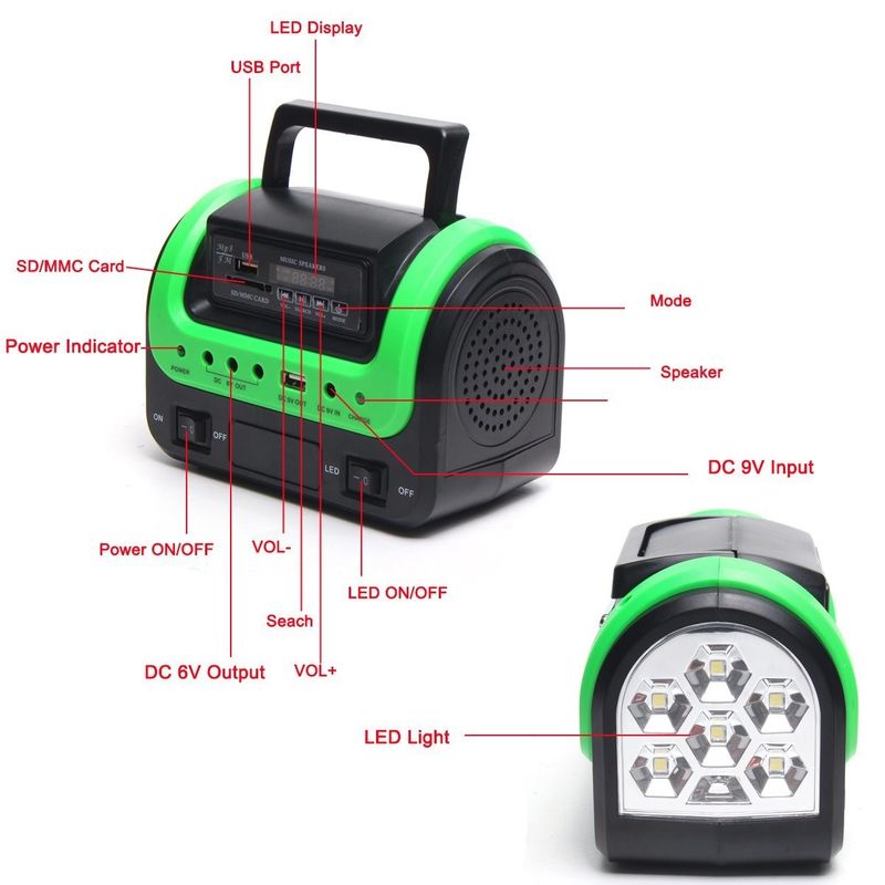 Kit léger solaire de la lampe 12PCS SMD LED de la FCC EMC 5W 6V de bateau à énergie solaire portatif de voiture