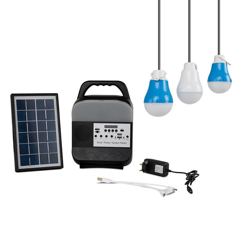 Le chargeur solaire de système d'éclairage d'énergie solaire avec les panneaux solaires portatifs par radio lambrissent le système solaire