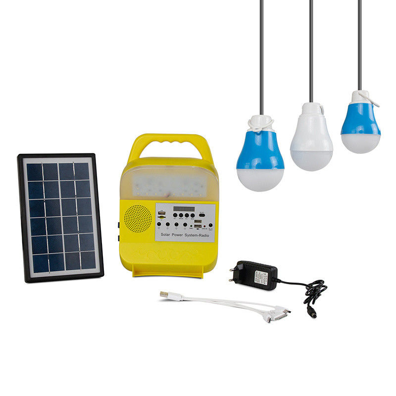 Le chargeur solaire de système d'éclairage d'énergie solaire avec les panneaux solaires portatifs par radio lambrissent le système solaire