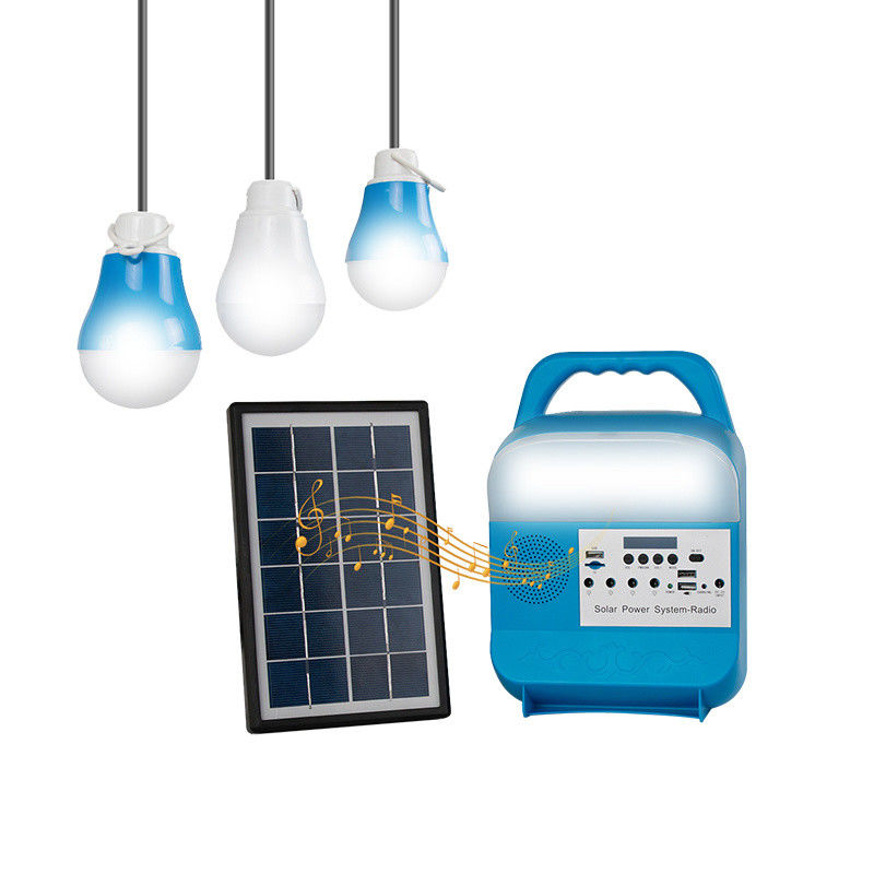 Le chargeur solaire de système d'éclairage d'énergie solaire avec les panneaux solaires portatifs par radio lambrissent le système solaire