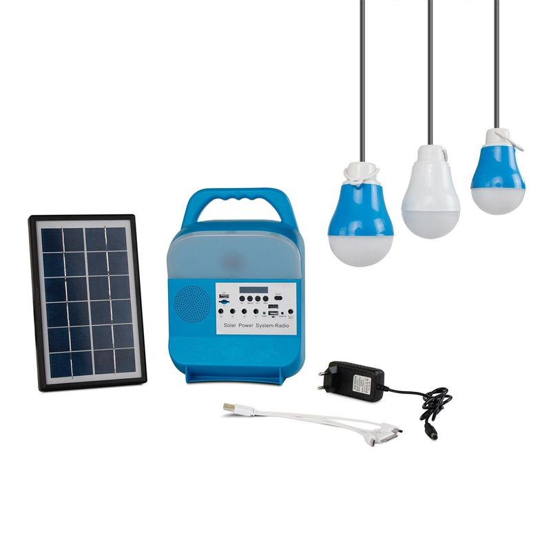 petite alimentation d'énergie mobile campante extérieure solaire de système d'éclairage de 3W 12PCS SMD LED