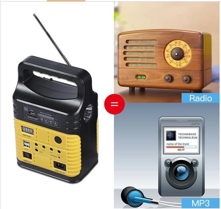 Système par radio solaire de allumage d'intérieur solaire de panneau solaire de lumières globales de lever de soleil de radio solaire de FM