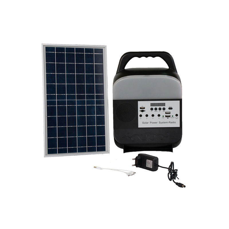 Lumières campantes menées solaires extérieures mates peintes de système énergétique de panneau solaire de radio de FM
