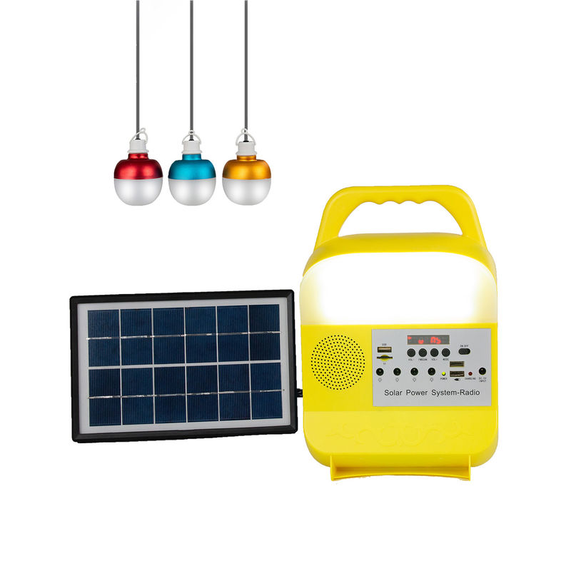 kits portatifs de système d'éclairage d'énergie solaire d'ampoules du système 4 LED du panneau solaire 12W