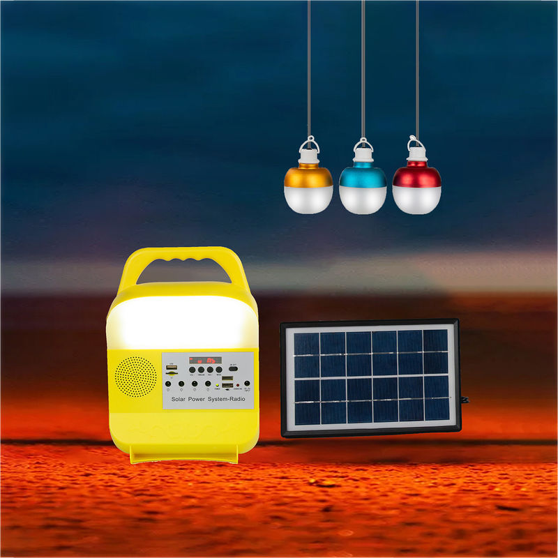 Ampoule peinte du système 5W 3PCS LED de Matte Portable Solar Home Lighting avec le panneau solaire