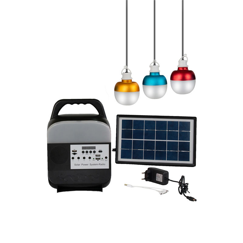 Panneau mené rechargeable solaire d'énergie solaire de lampe de secours d'ampoule avec l'ensemble d'intérieur d'ampoule de lumières solaires d'ampoule