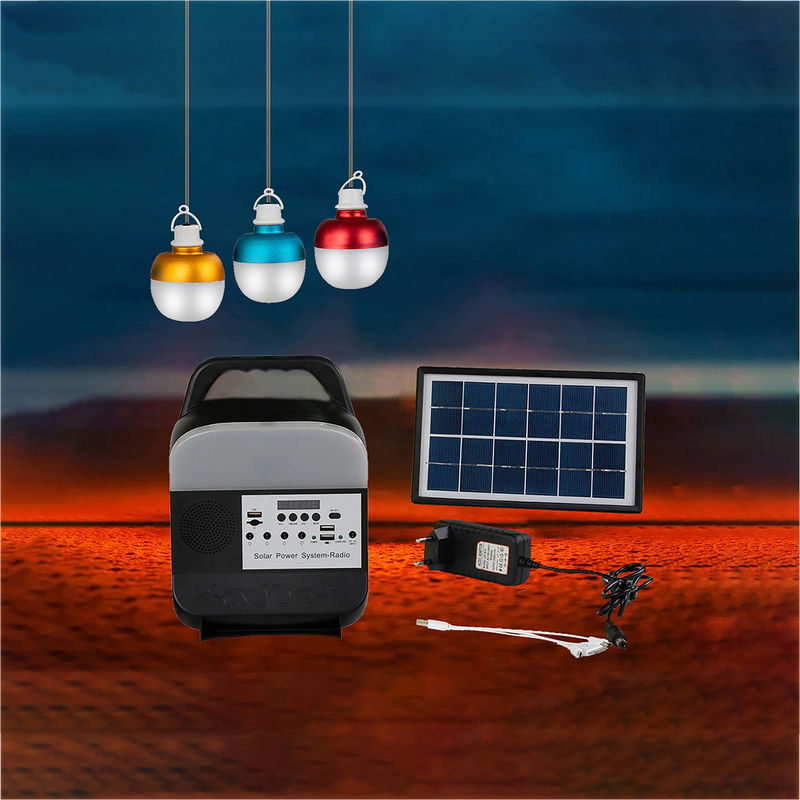 Panneau mené rechargeable solaire d'énergie solaire de lampe de secours d'ampoule avec l'ensemble d'intérieur d'ampoule de lumières solaires d'ampoule