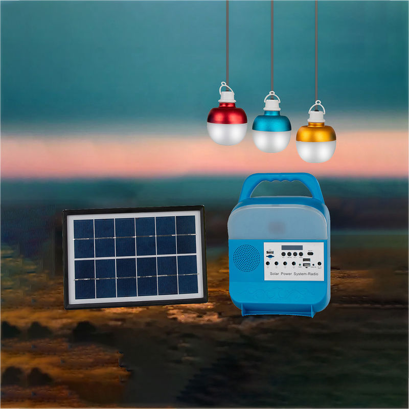 Panneau mené rechargeable solaire d'énergie solaire de lampe de secours d'ampoule avec l'ensemble d'intérieur d'ampoule de lumières solaires d'ampoule