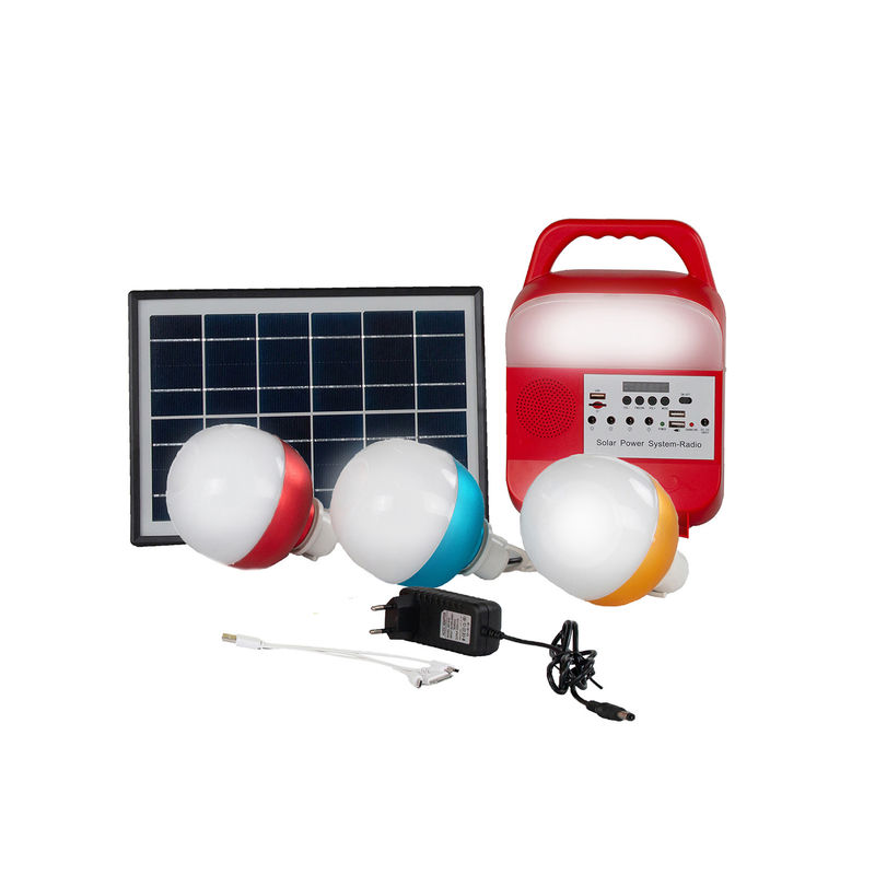 kits portatifs de système d'éclairage d'énergie solaire d'ampoules du système 4 LED du panneau solaire 12W