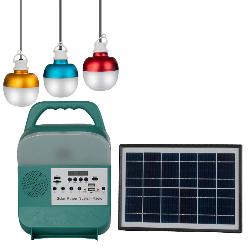 kits portatifs de système d'éclairage d'énergie solaire d'ampoules du système 4 LED du panneau solaire 12W