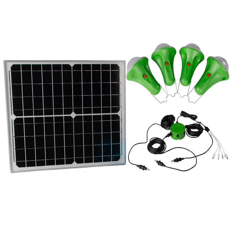 Éclairage solaire résidentiel portable 8000mah Éclairage par batterie Éclairage par panneau solaire 4lampes SRE-99G-4