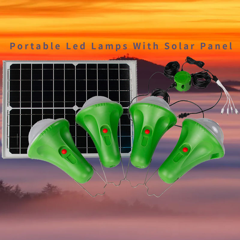 Puissance légère menée Kit With d'intérieur de système d'éclairage de Kit Solar Panel Charge Home d'énergie solaire 4 lampes