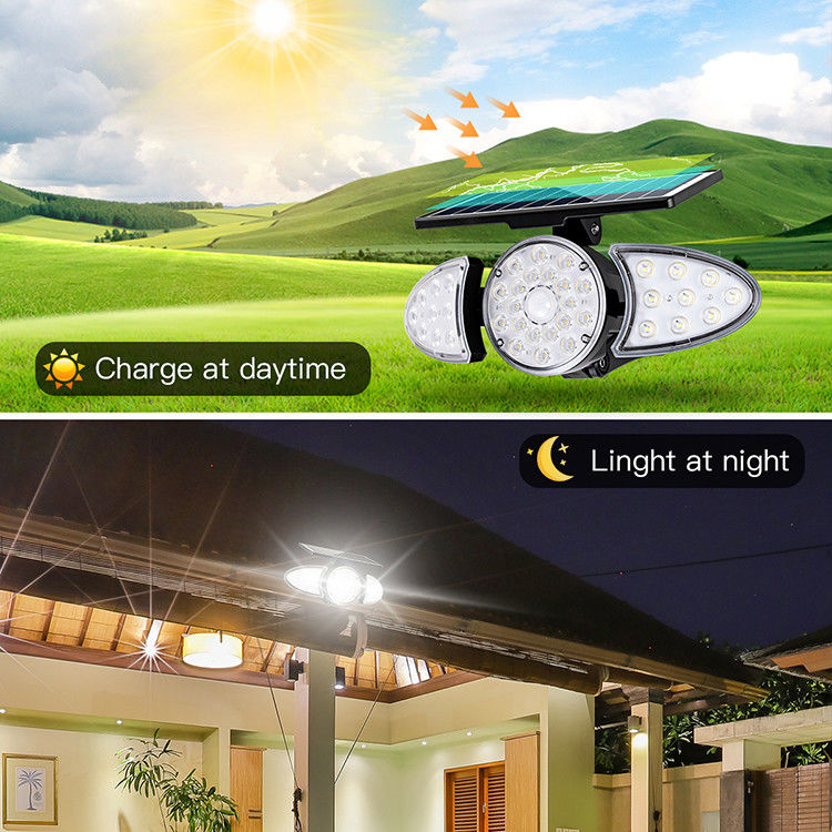 40000H lumière solaire de capteur de mouvement de mur de la lumière 38PCS LED de mur de la durée de vie 3.7V 2500mAh