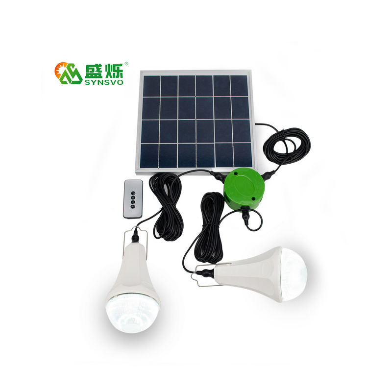 Kits légers solaires d'ampoule de la CE ROHS 10W 5V 2pcs*3W avec le panneau solaire mono