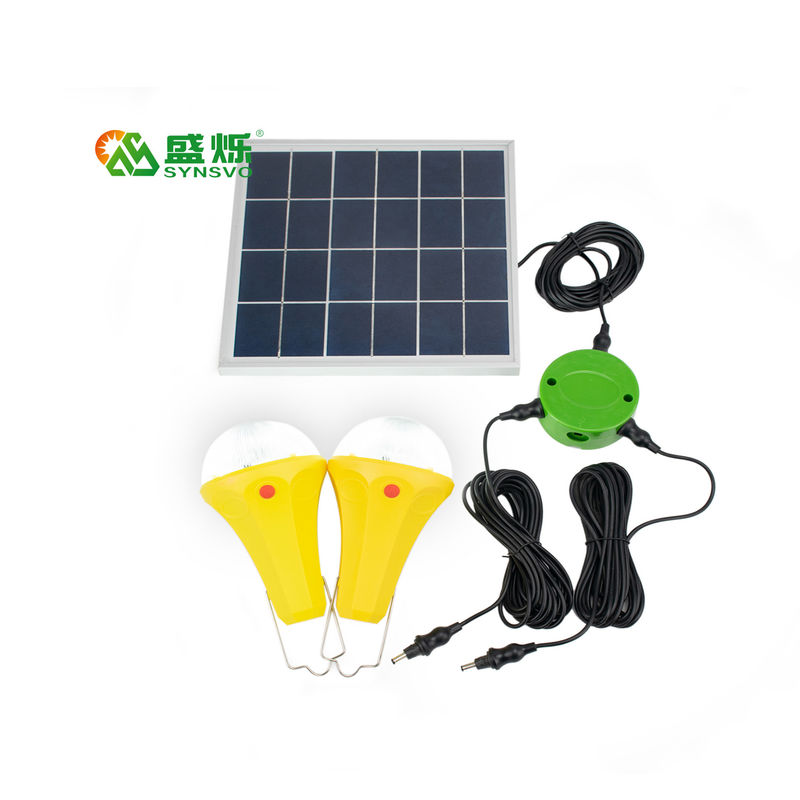 Kits légers solaires d'ampoule de la CE ROHS 10W 5V 2pcs*3W avec le panneau solaire mono