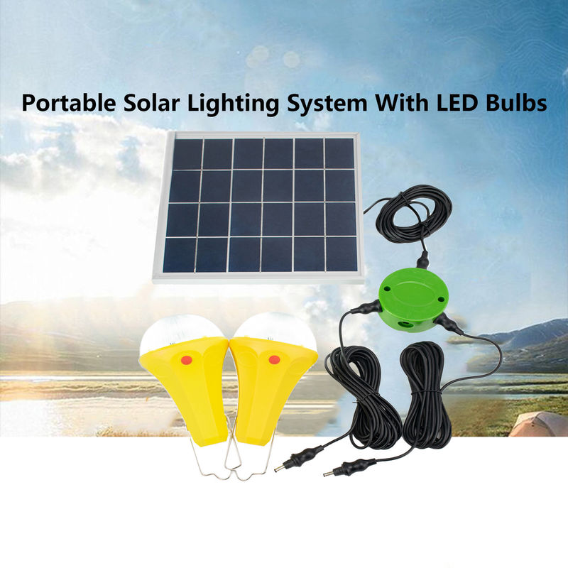 ampoules 2pcs*3W solaires portatives pour le système d'éclairage campant extérieur à la maison