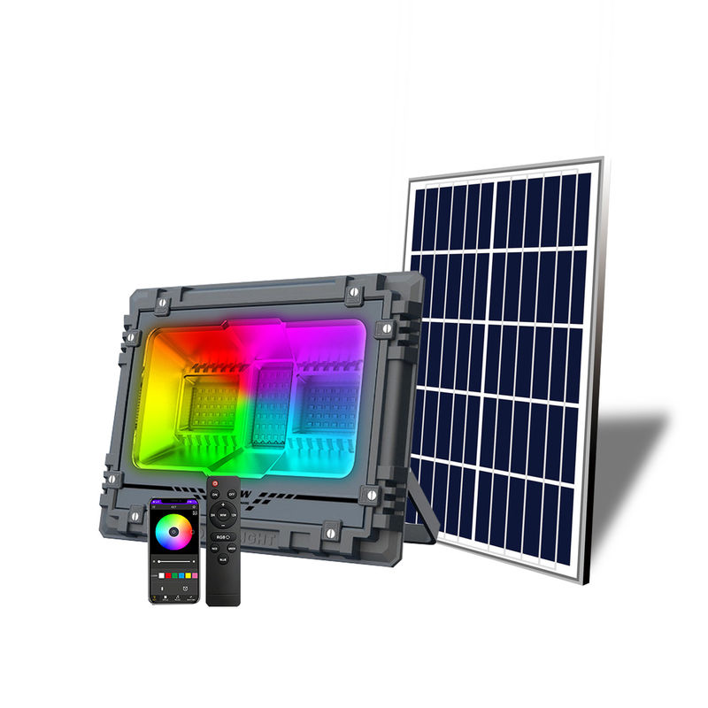Réverbère solaire lumineux superbe éclairage extérieur mené solaire puissant de lumière d'inondation de RVB avec à télécommande