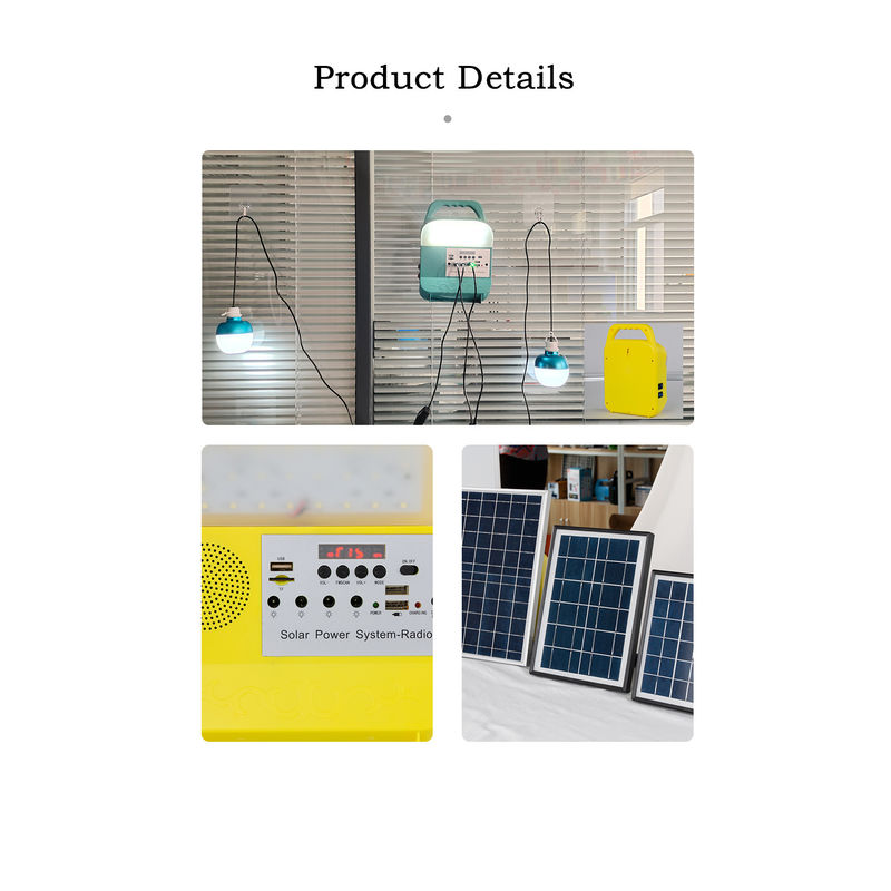 du générateur 3pcs système d'éclairage à la maison 3.7V 5W solaire portatif avec la radio de FM d'orateur