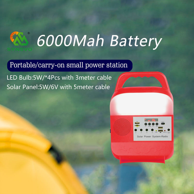 système d'éclairage solaire portatif de générateur de 6000Mah 5kw Kit Handed Type