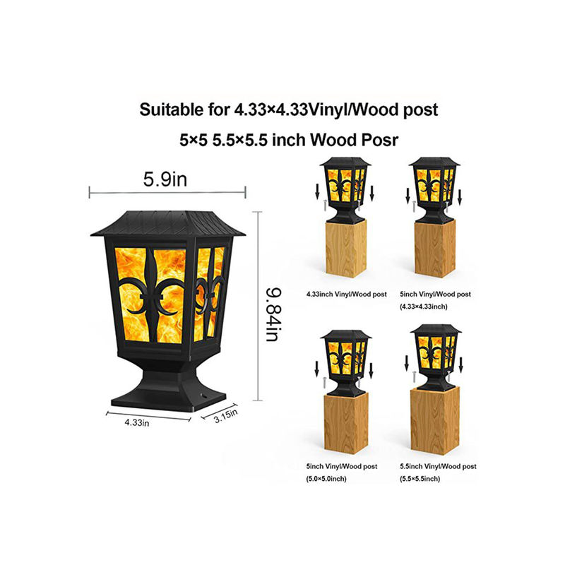Le mur solaire extérieur d'IP 65 allume la lampe de mur imperméable du jardin LED de flamme du feu 3.2V