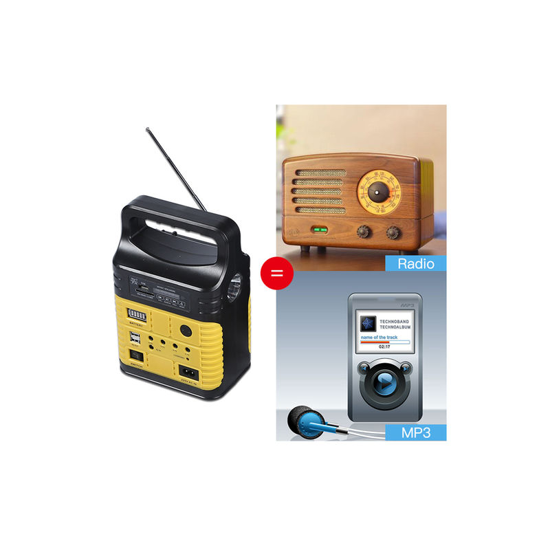 radio portative MP3 Mini Outdoor Camping de système de l'alimentation 7500mah solaire Kit With Built In FM