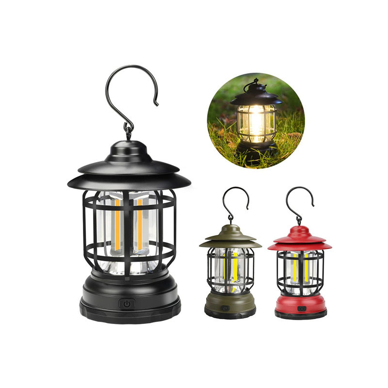 Dimension compacte 13*12*20cm mené extérieur de lampe de tente de Mini Retro Solar Garden Light