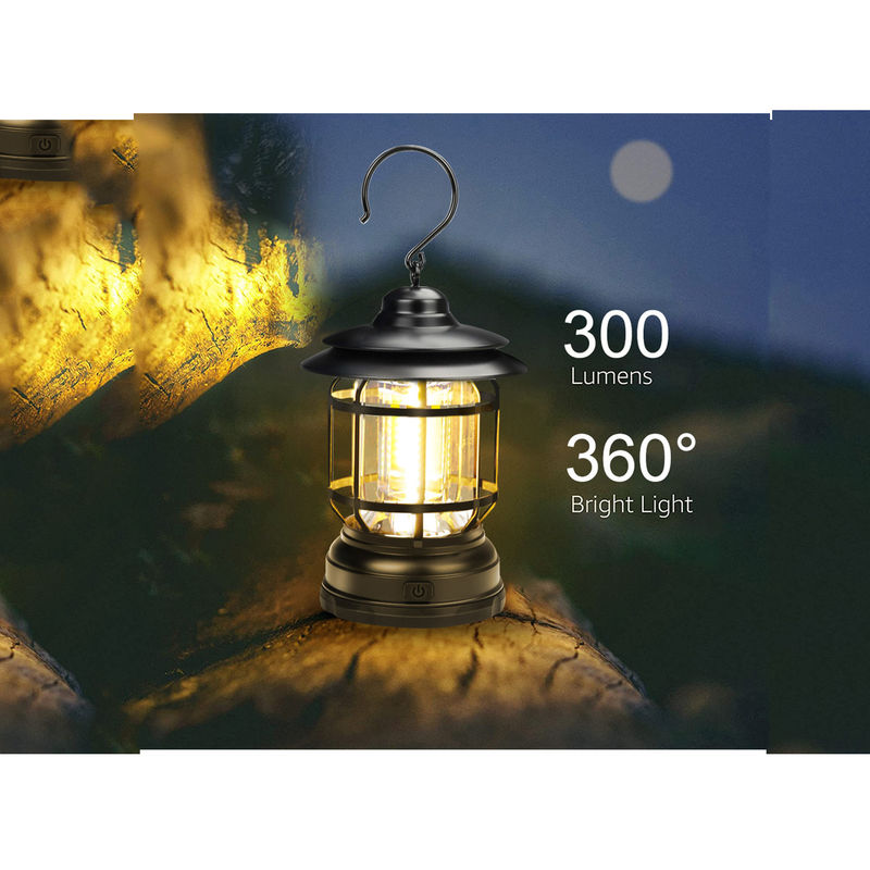 Dimension compacte 13*12*20cm mené extérieur de lampe de tente de Mini Retro Solar Garden Light