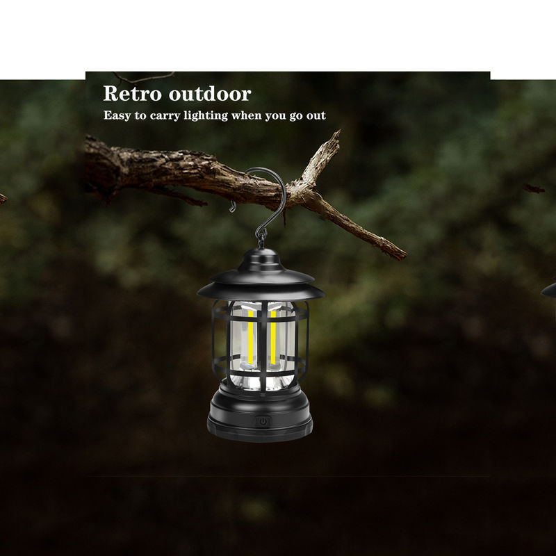 Dimension compacte 13*12*20cm mené extérieur de lampe de tente de Mini Retro Solar Garden Light