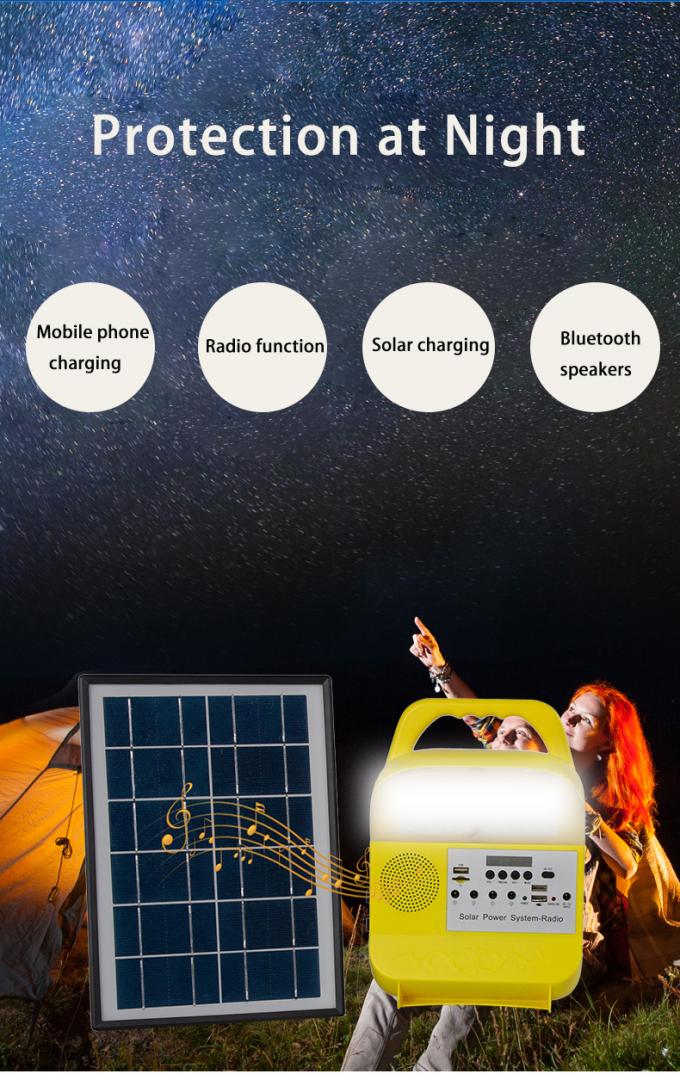 Kit de allumage solaire extérieur portatif et système solaire avec la radio de FM, le haut-parleur de Bluetooth et la radio