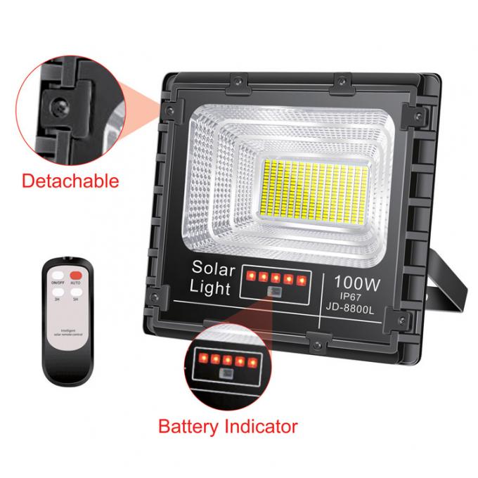 Lumière d'inondation solaire solaire extérieure du degré de sécurité LED de la lampe 100W pour solaire de réverbère de jardin actionné