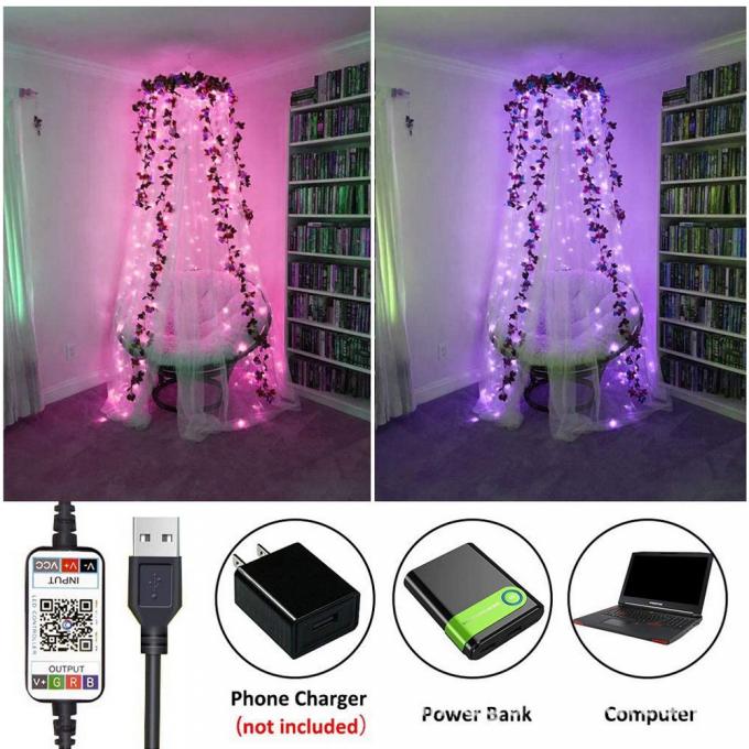 Lampe imperméable extérieure d'USB de nouvelle de LED lampe d'en cuivre avec la vente en gros décorative de ficelle de lampe de couleur de basse tension