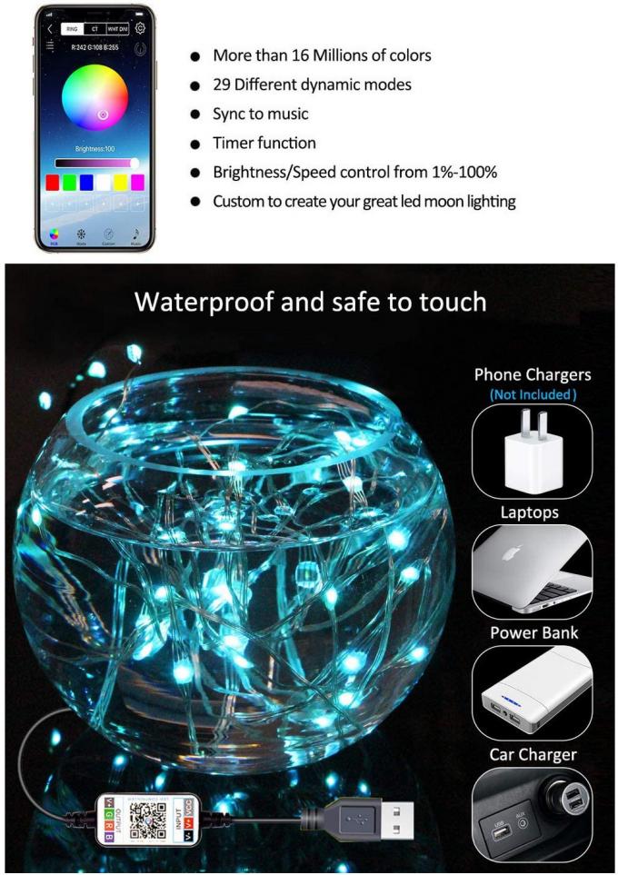Lampe imperméable extérieure d'USB de nouvelle de LED lampe d'en cuivre avec la vente en gros décorative de ficelle de lampe de couleur de basse tension