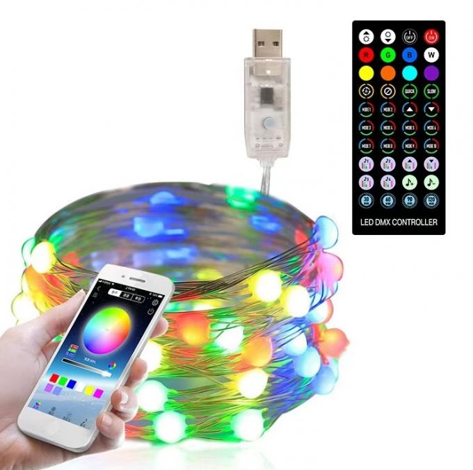 La ficelle de LED allume Noël à distance futé de festival de noce de Halloween de contrôle d'APPLI de Bluetooth
