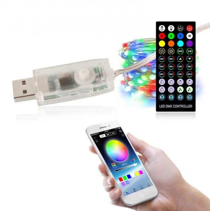 La ficelle de LED allume Noël à distance futé de festival de noce de Halloween de contrôle d'APPLI de Bluetooth