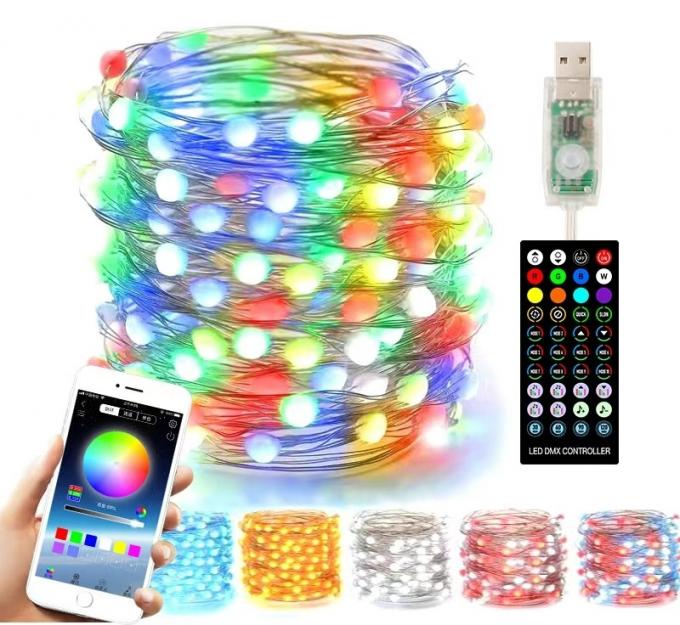 La ficelle de LED allume Noël à distance futé de festival de noce de Halloween de contrôle d'APPLI de Bluetooth