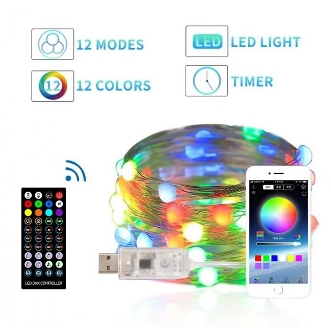 Le décor LED d'arbre de Noël ficellent le contrôle intelligent Halloween d'APPLI de Bluetooth de lumières